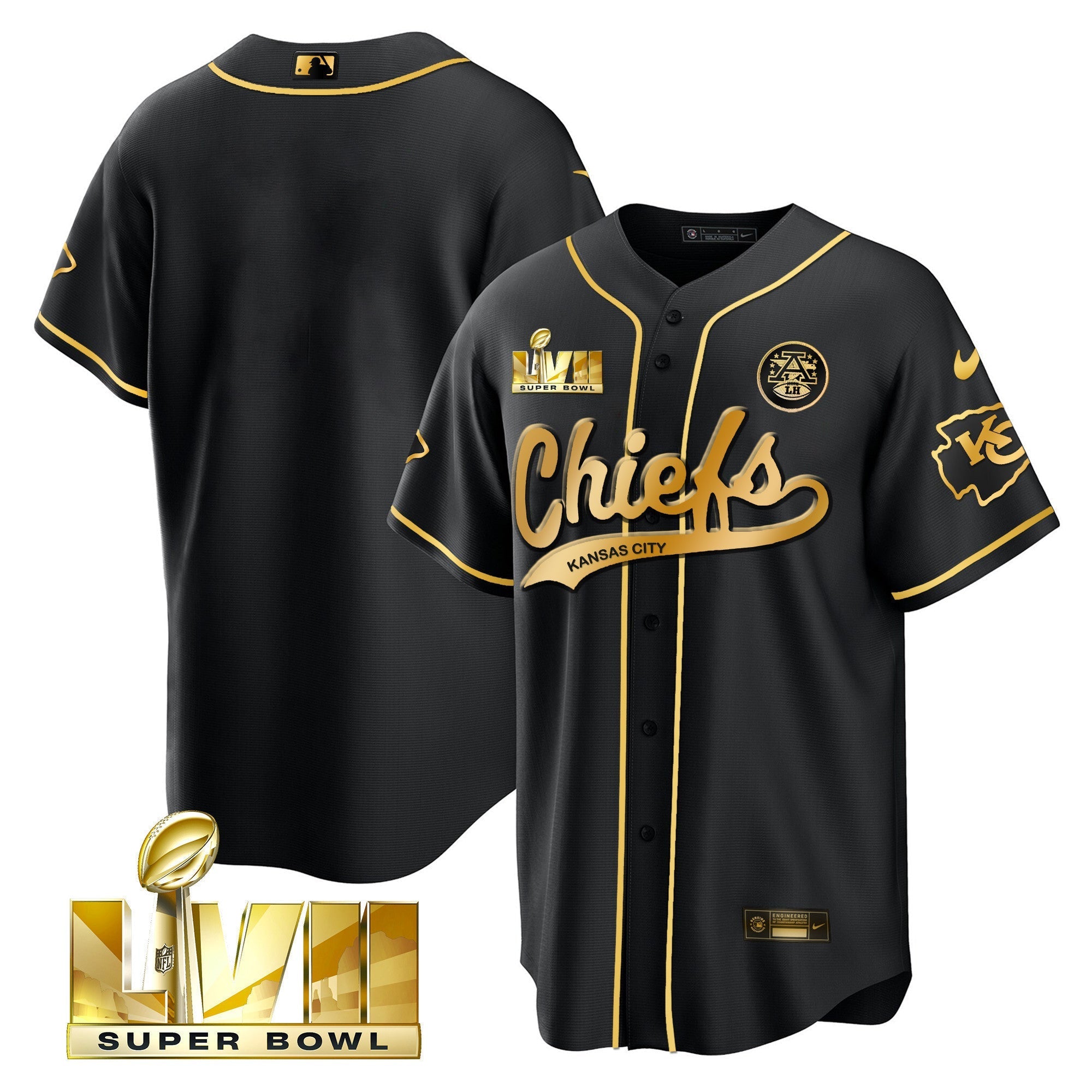 Men's Chiefs Super Bowl LVII Cool base Jersey - All Stitched