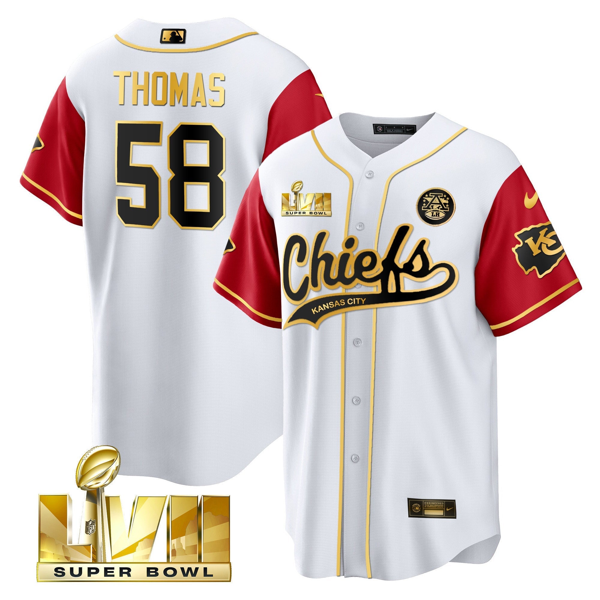 Men's Chiefs Super Bowl LVII Cool base Jersey - All Stitched
