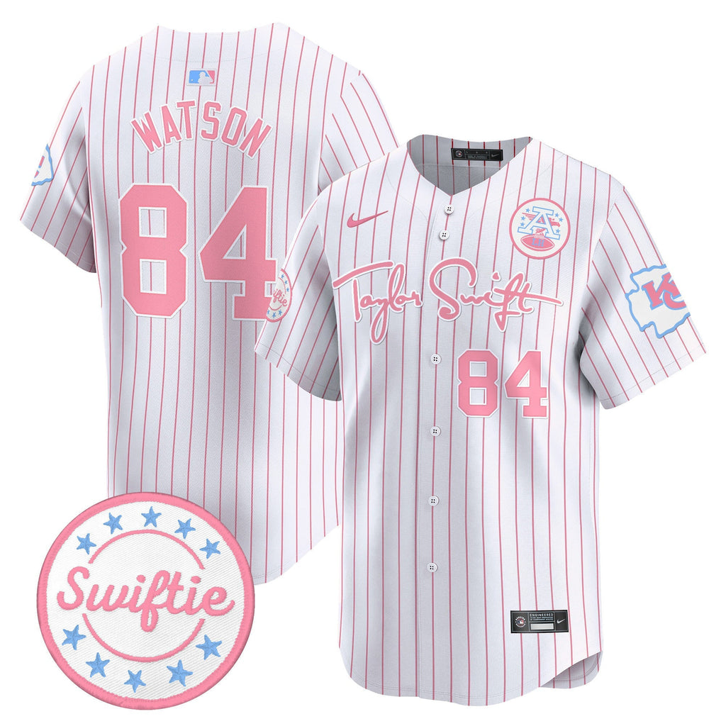 Men's Chiefs Taylor Swift Bubblegum Pink Vapor Premier Limited Jersey - All Stitched