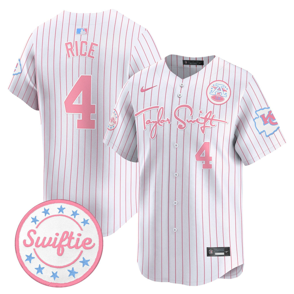 Men's Chiefs Taylor Swift Bubblegum Pink Vapor Premier Limited Jersey - All Stitched