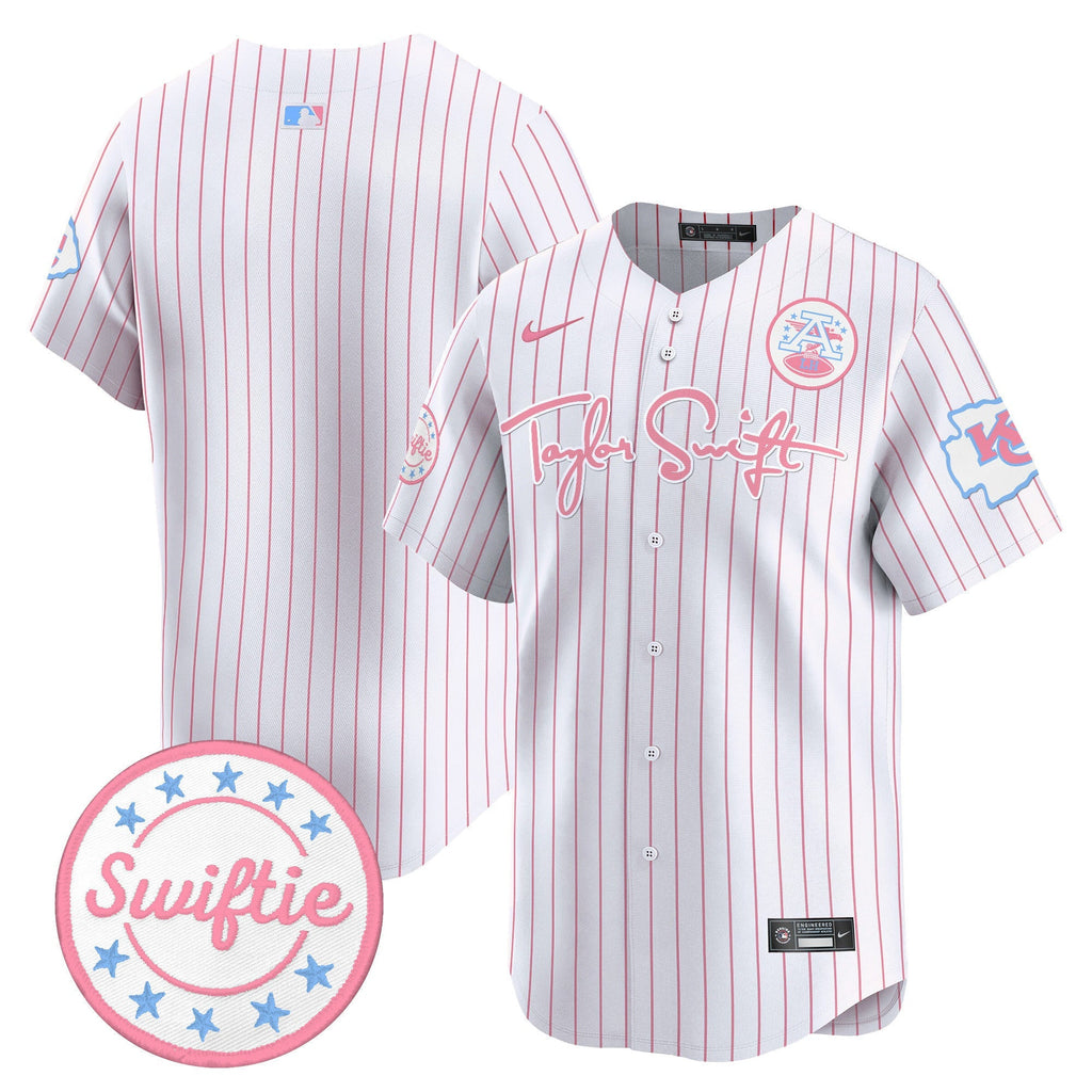 Men's Chiefs Taylor Swift Bubblegum Pink Vapor Premier Limited Jersey - All Stitched