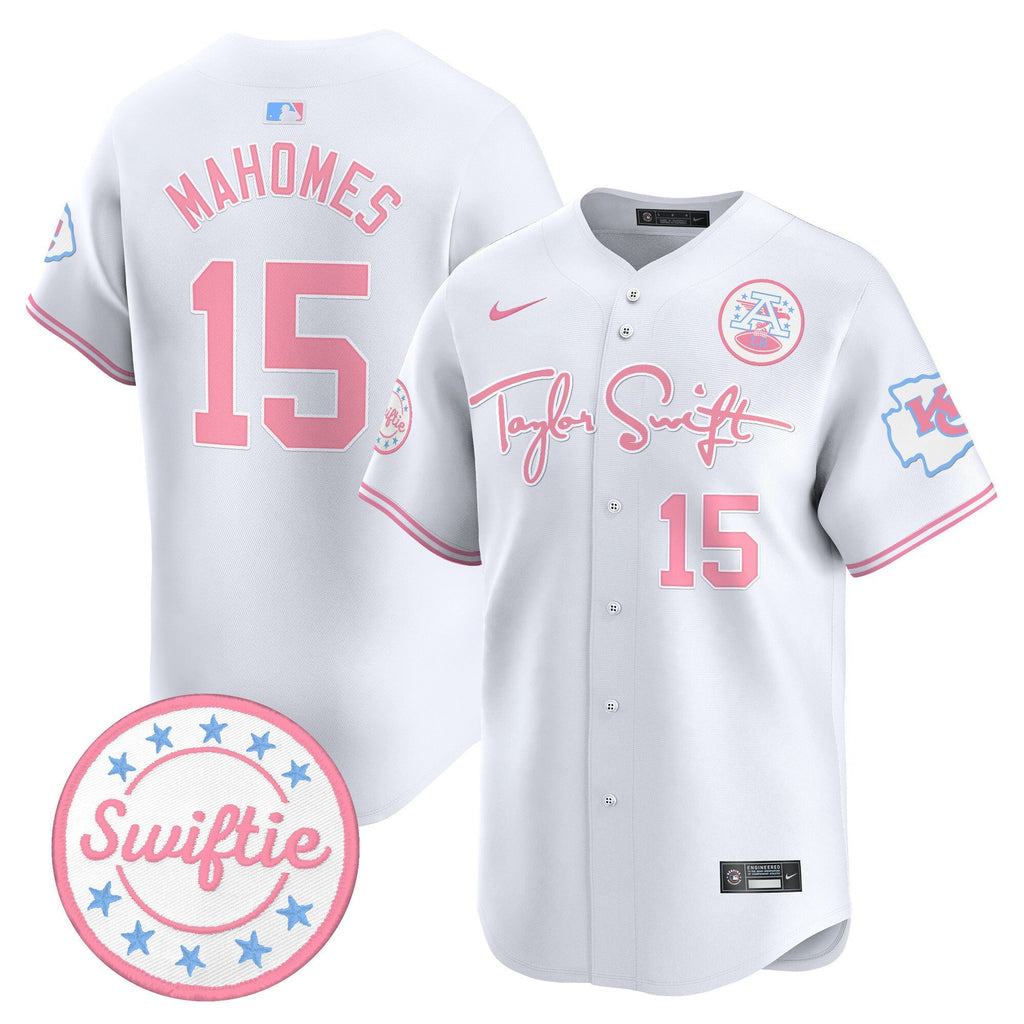 Men's Chiefs Taylor Swift Bubblegum Pink Vapor Premier Limited Jersey - All Stitched
