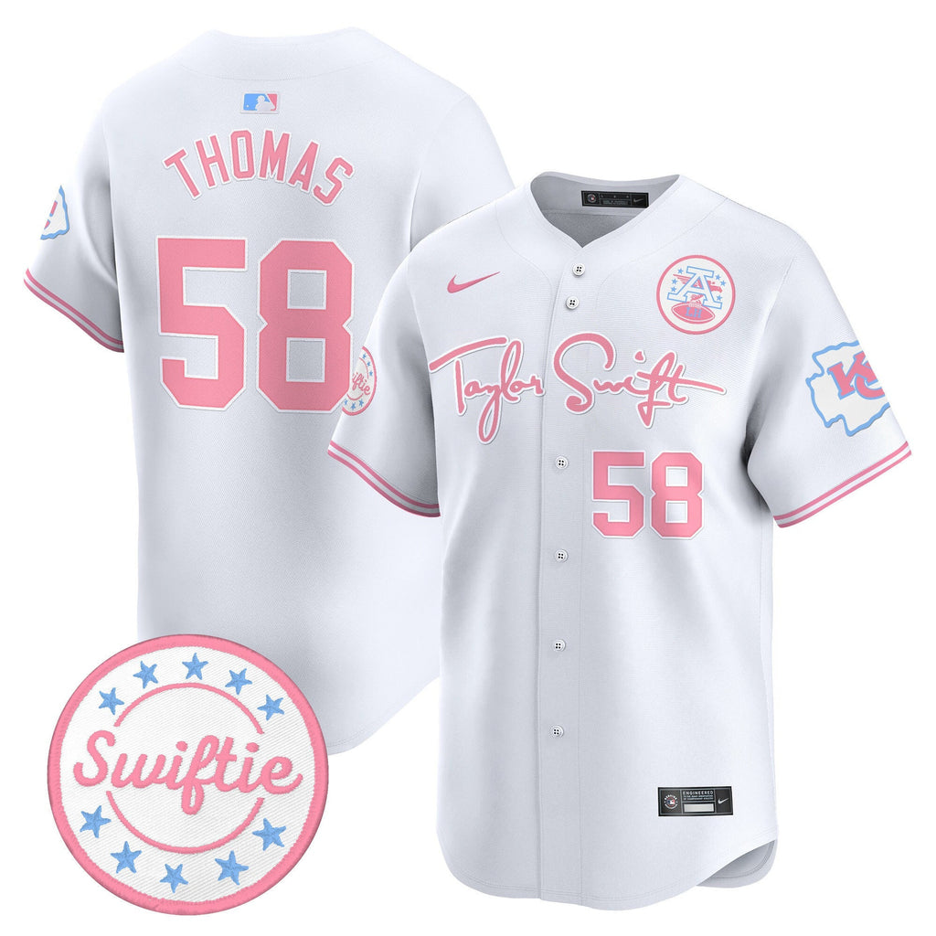 Men's Chiefs Taylor Swift Bubblegum Pink Vapor Premier Limited Jersey - All Stitched