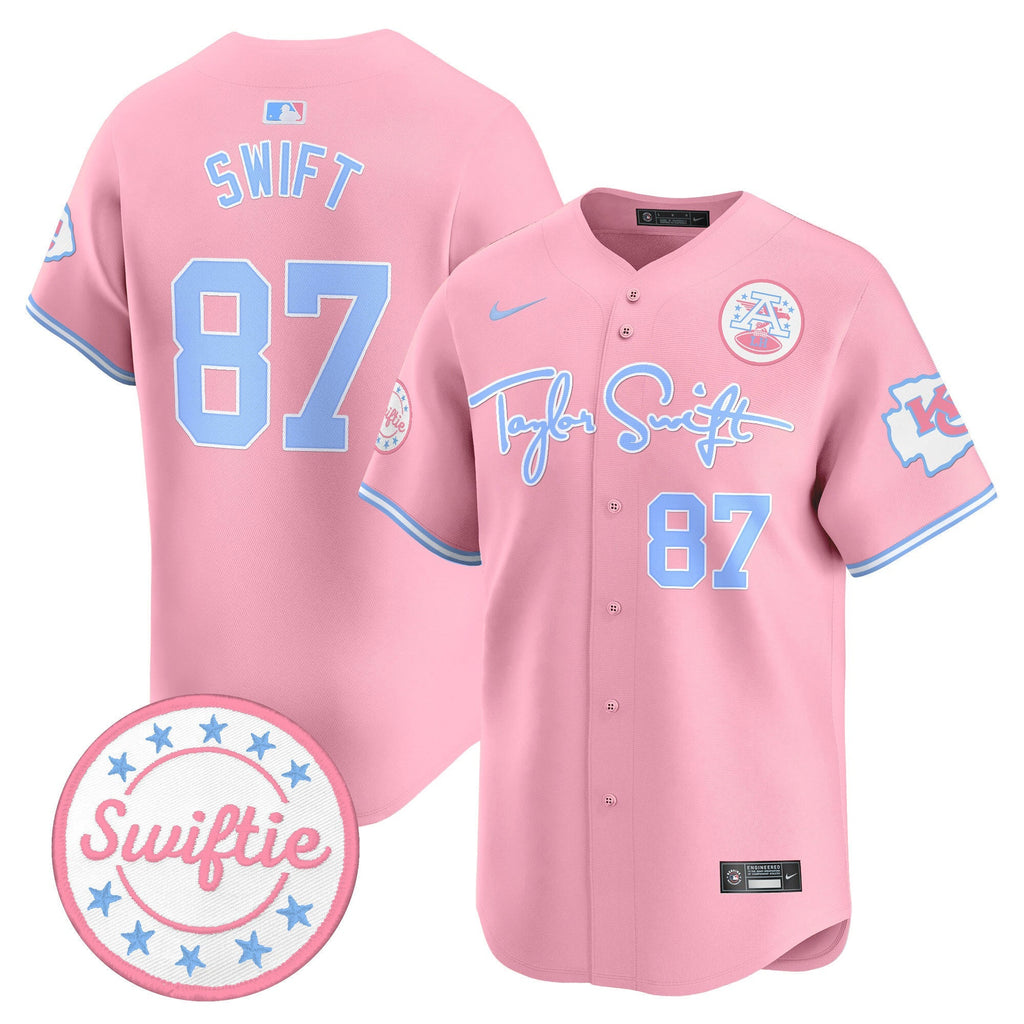 Men's Chiefs Taylor Swift Bubblegum Pink Vapor Premier Limited Jersey - All Stitched