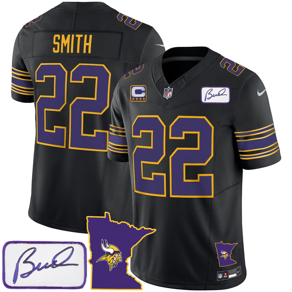 Men's Vikings Bud Grant Patch Classic Limited Jersey V2 - All Stitched