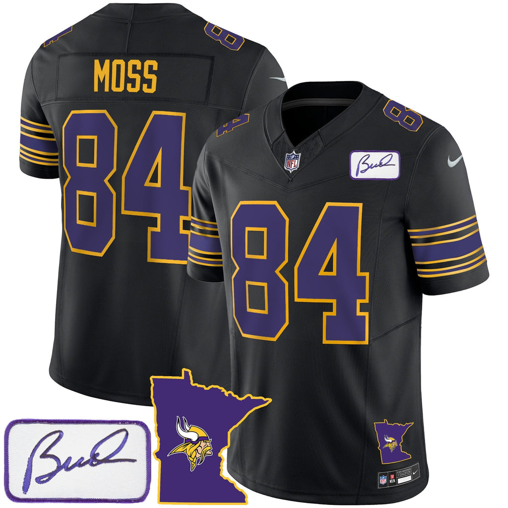 Men's Vikings Bud Grant Patch Classic Limited Jersey V2 - All Stitched