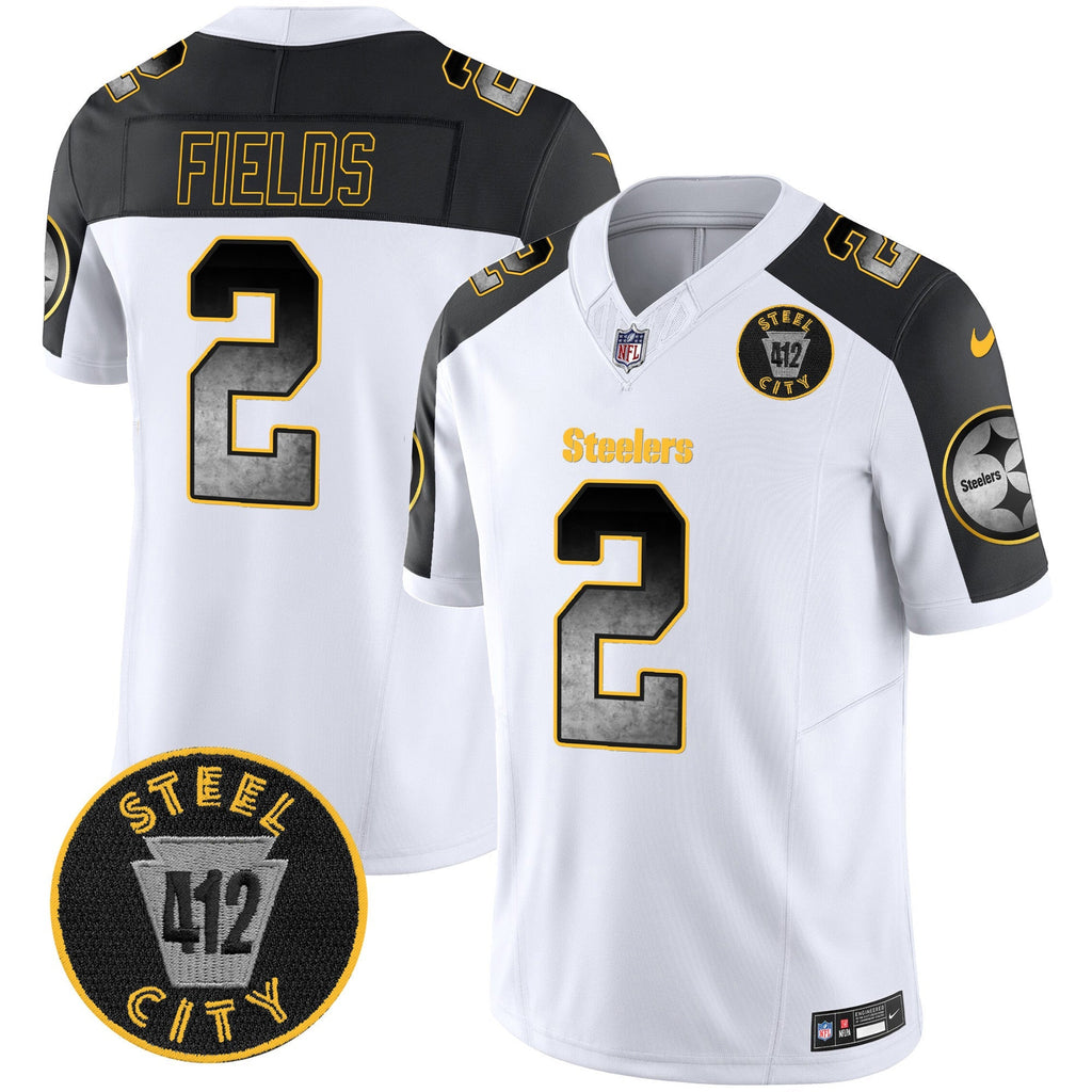 Men's Steelers Arch Smoke 412 Patch Vapor Limited Jersey - All Stitched