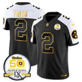Men's Steelers 50th Anniversary of Super Bowl IX Patch Gold Vapor Limited Jersey - All Stitched