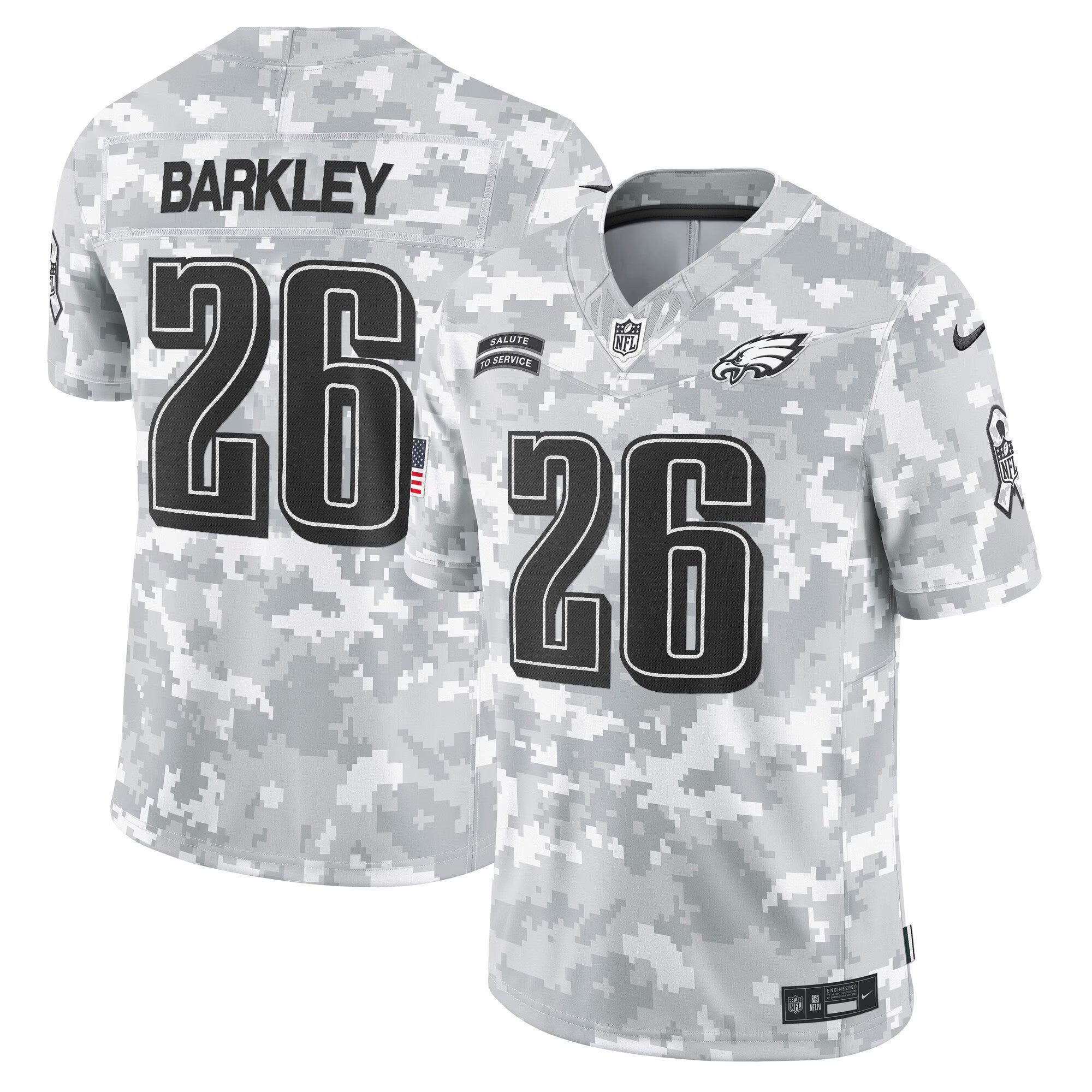 Philadelphia Eagles 2024 Salute to Service Vapor Limited Jersey - Arctic Camo - All Stitched