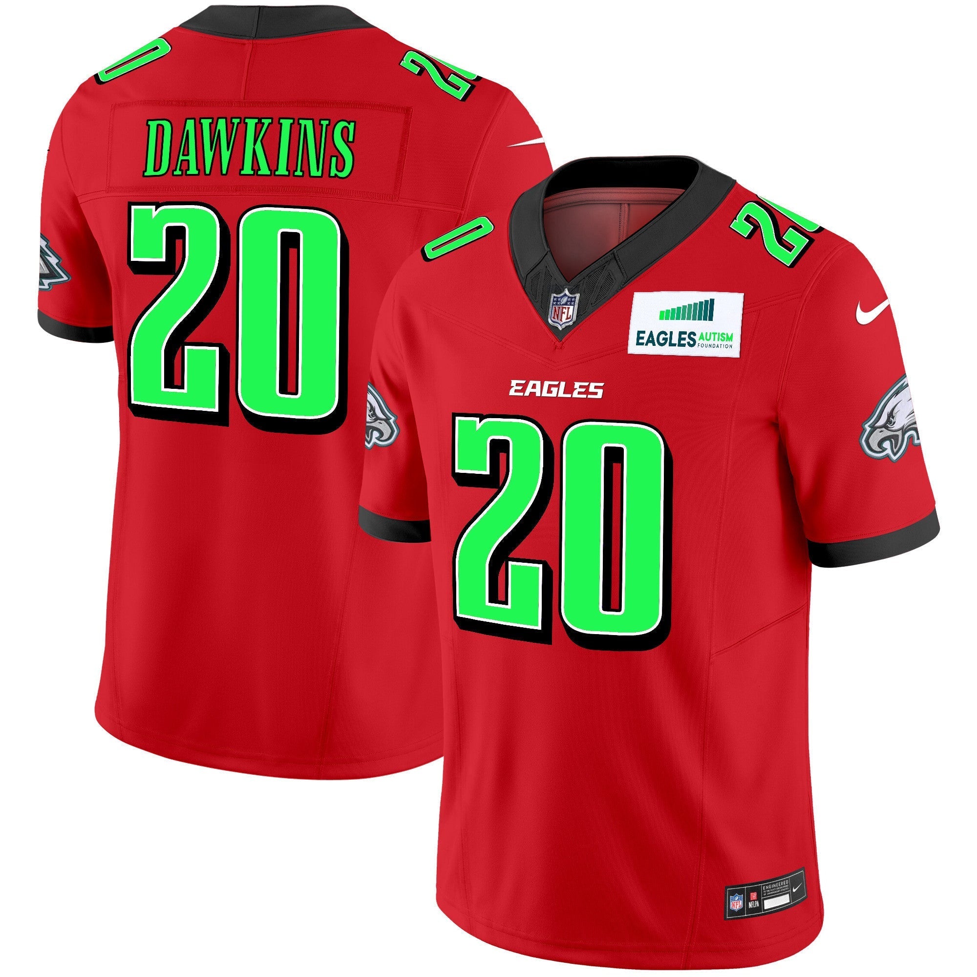 Men's Eagles Autism Foundation Patch Vapor Limited Jersey - All Stitched
