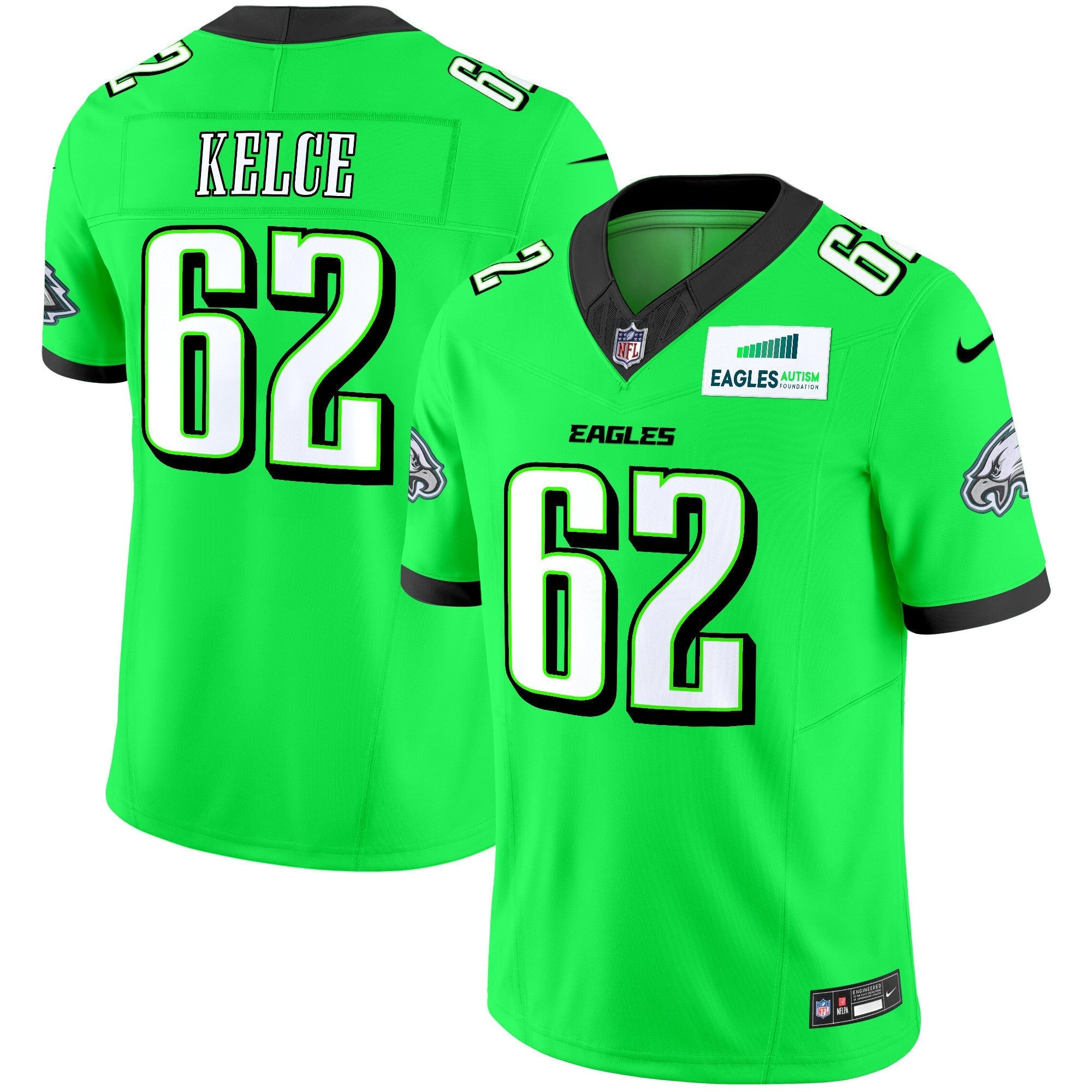 Men's Eagles Autism Foundation Patch Vapor Limited Jersey - All Stitched