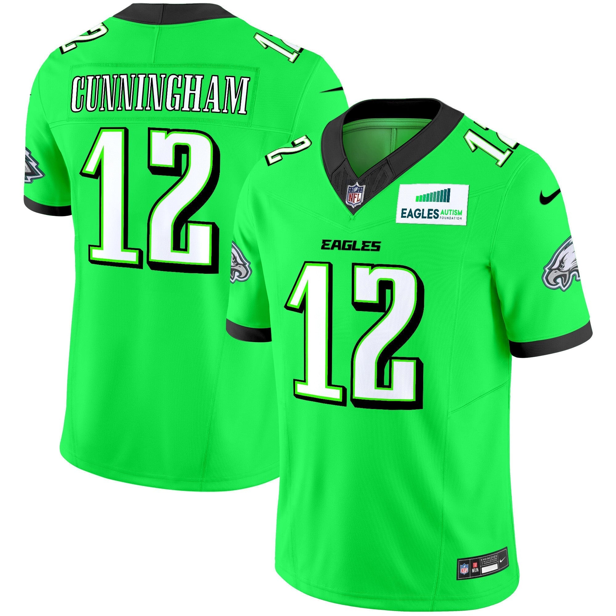 Men's Eagles Autism Foundation Patch Vapor Limited Jersey - All Stitched