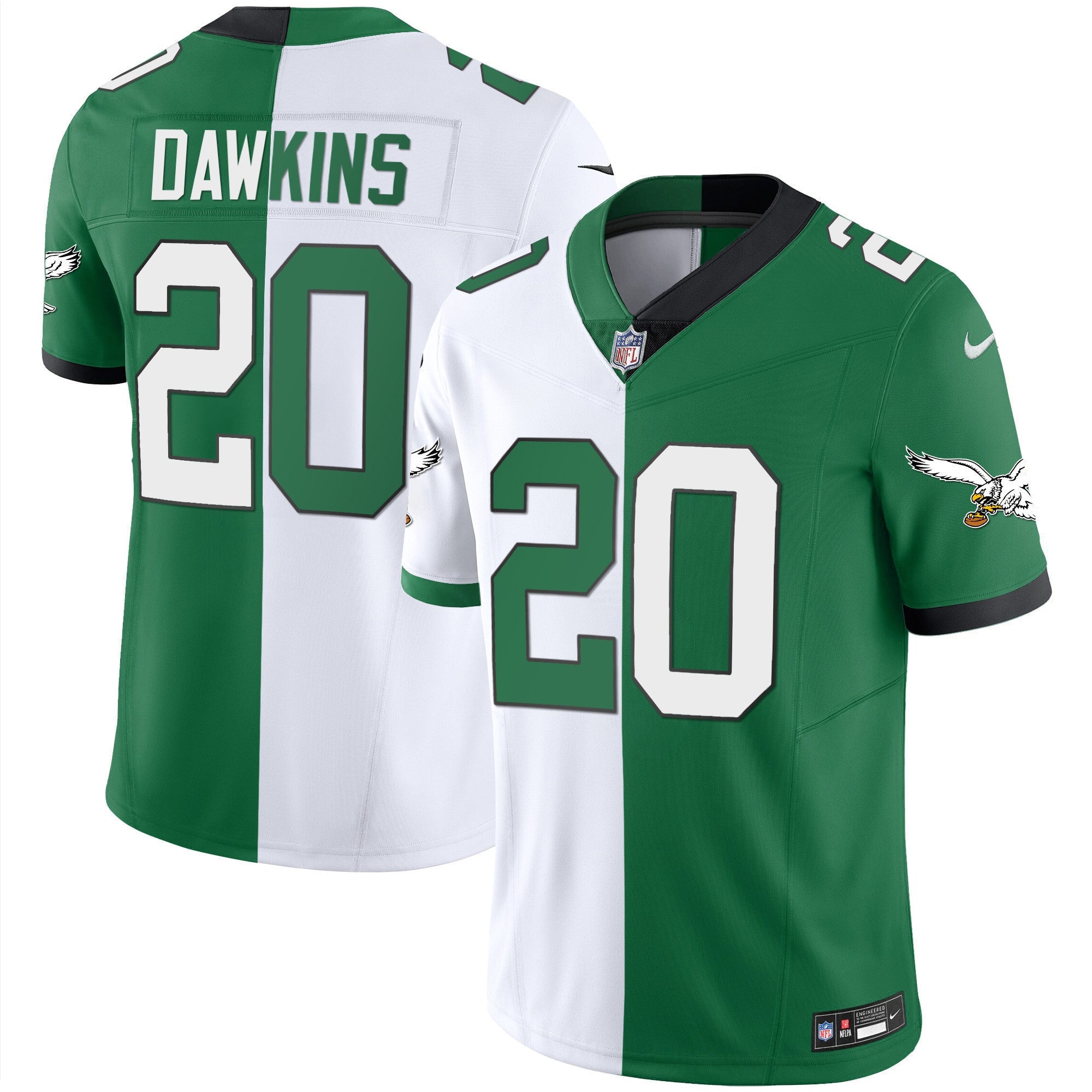 Men's Eagles Throwback Kelly Vapor Limited Jersey - All Stitched