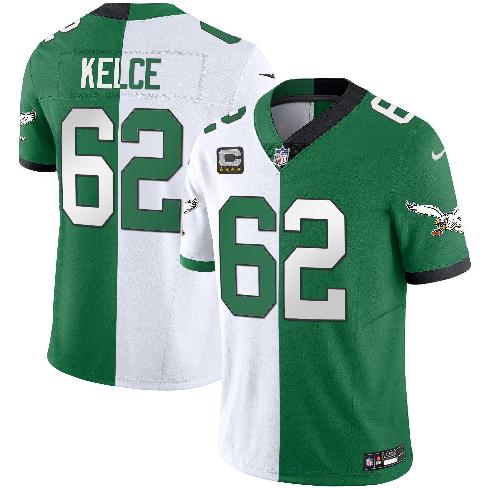 Men's Eagles Throwback Kelly Vapor Limited Jersey - All Stitched