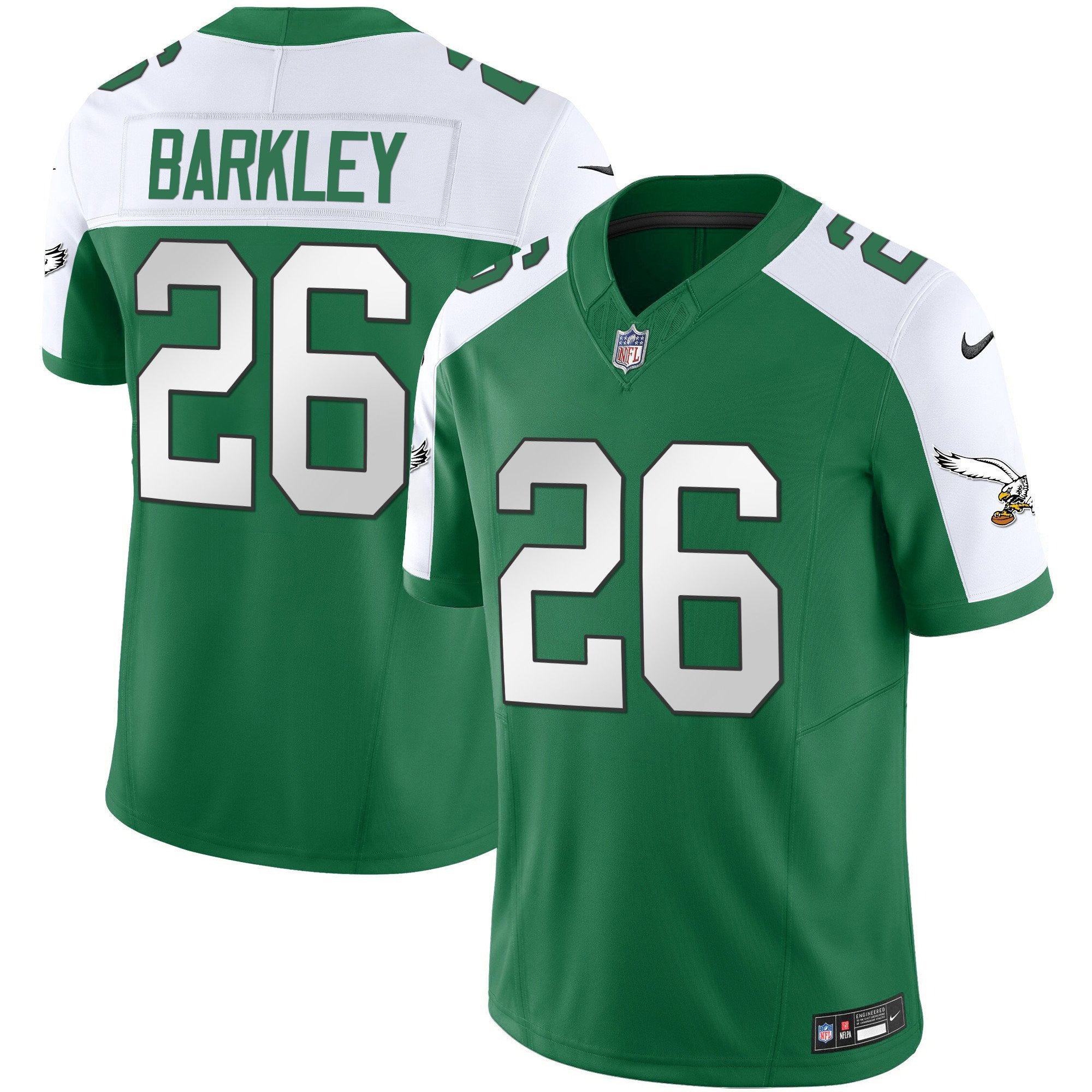 Men's Eagles Throwback Kelly Vapor Limited Jersey - All Stitched