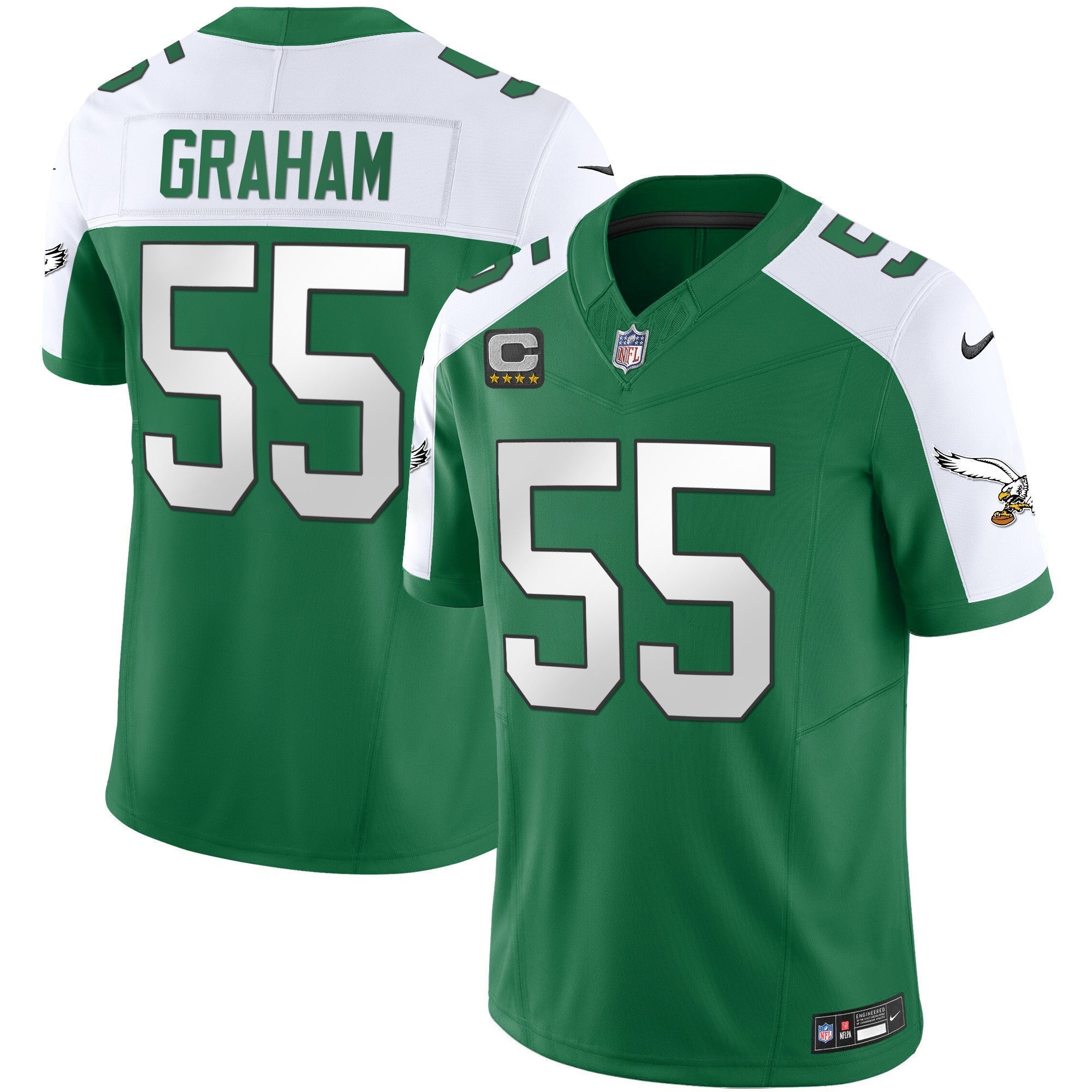 Men's Eagles Throwback Kelly Vapor Limited Jersey - All Stitched