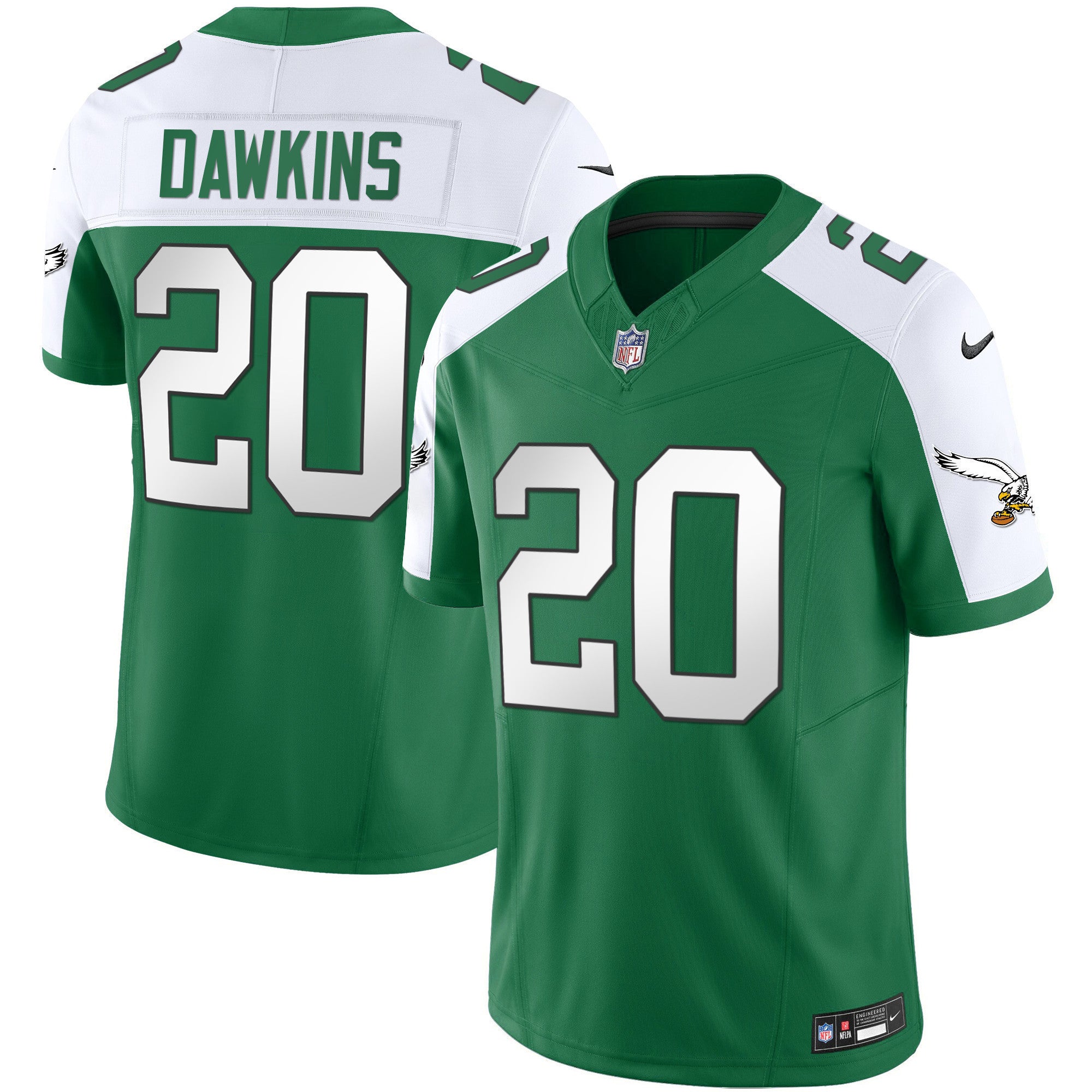 Men's Eagles Throwback Kelly Vapor Limited Jersey - All Stitched