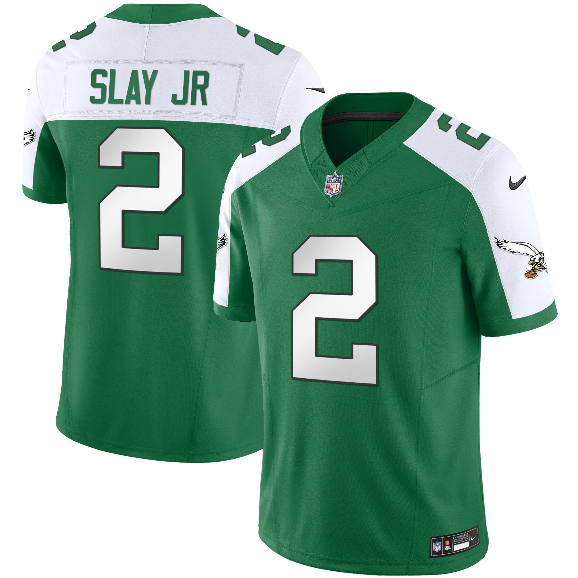 Men's Eagles Throwback Kelly Vapor Limited Jersey - All Stitched