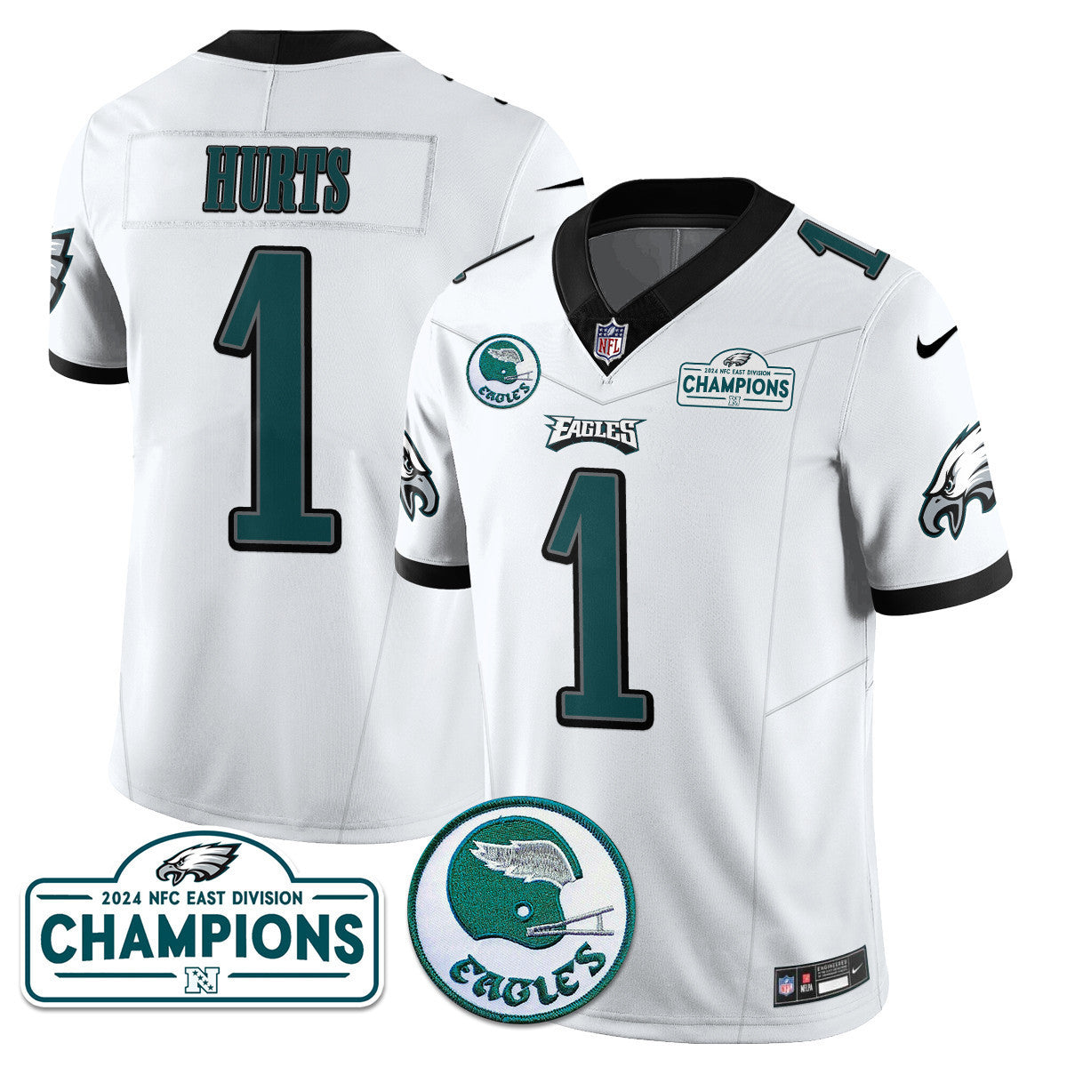 Men's Philadelphia Eagles 2024 NFC East Division Champions Jersey N2 - All Stitched