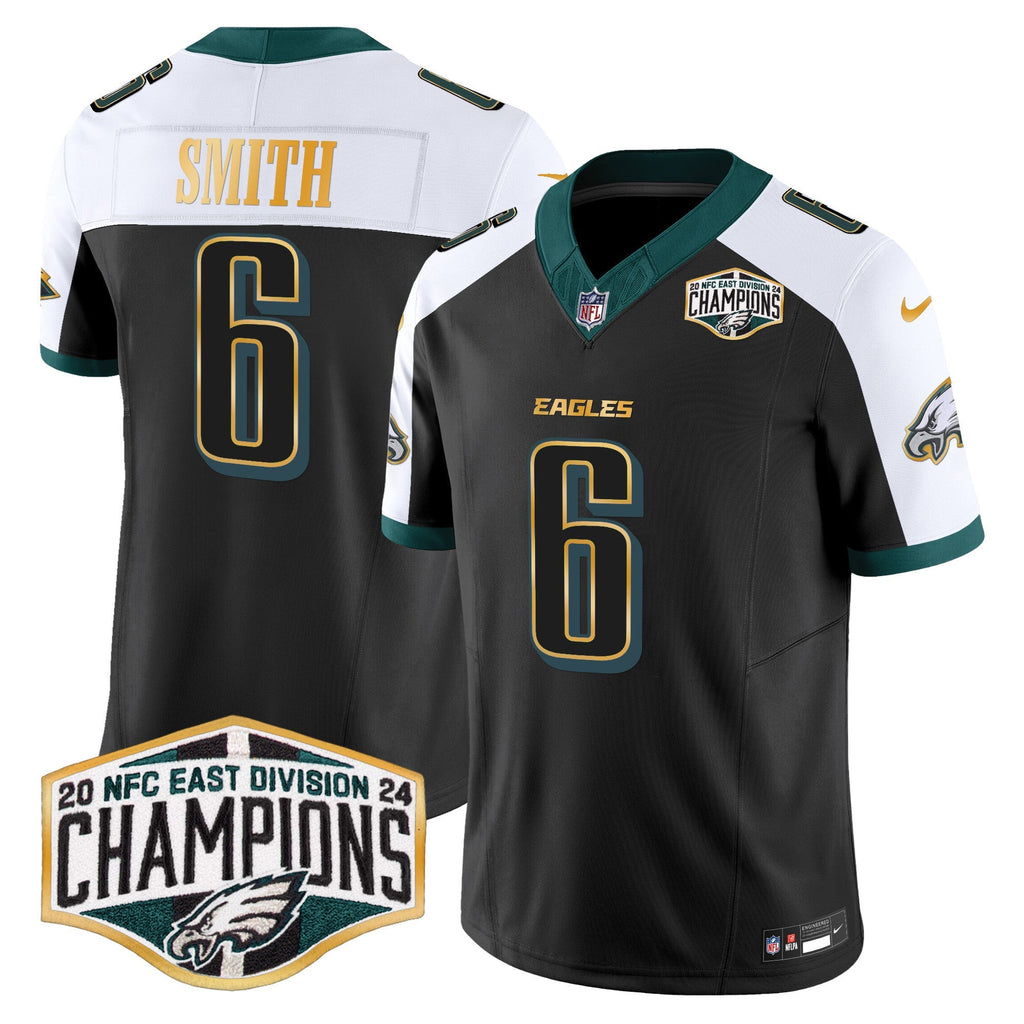 Men's Eagles 2024 NFC East Division Champions Gold Trim Vapor Limited Jersey - All Stitched
