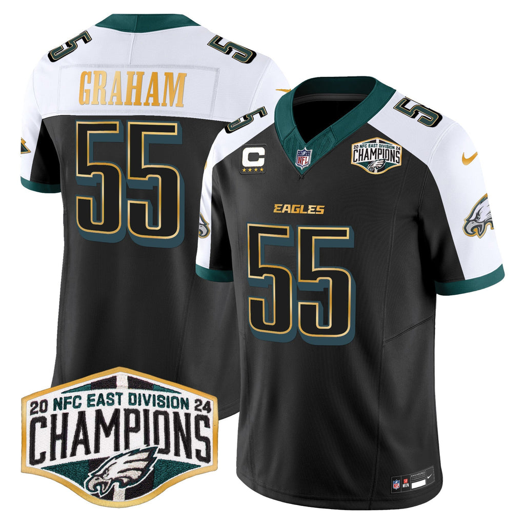 Men's Eagles 2024 NFC East Division Champions Gold Trim Vapor Limited Jersey - All Stitched
