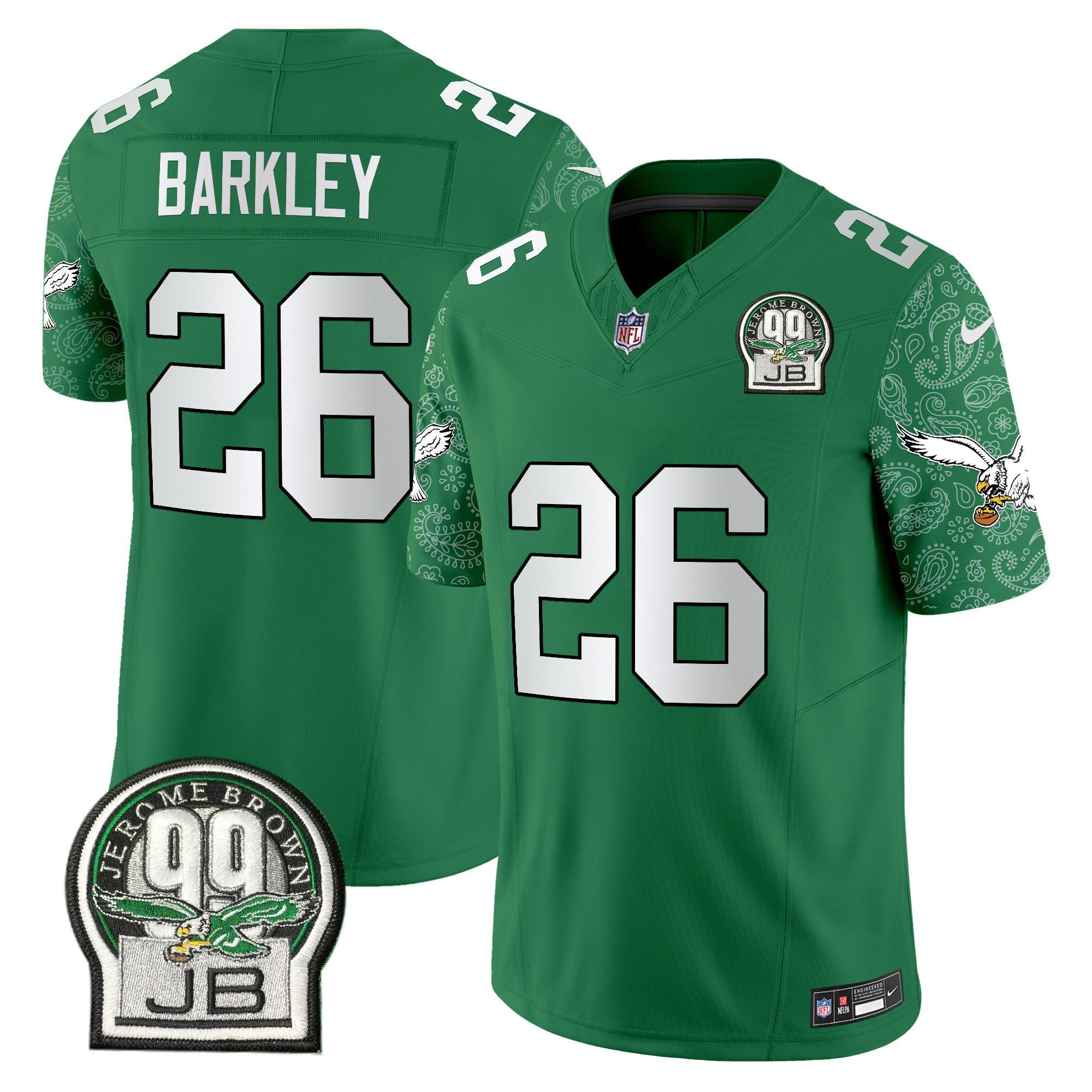 Men's Eagles Kelly Green Vapor Limited Jersey V4 - All Stitched