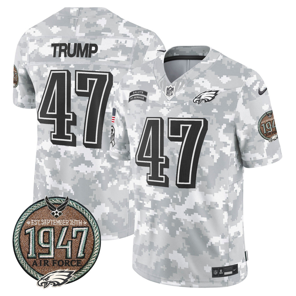 Men's Eagles 2024 Salute to Service Establishment Year Patch Vapor Limited Jersey - All Stitched