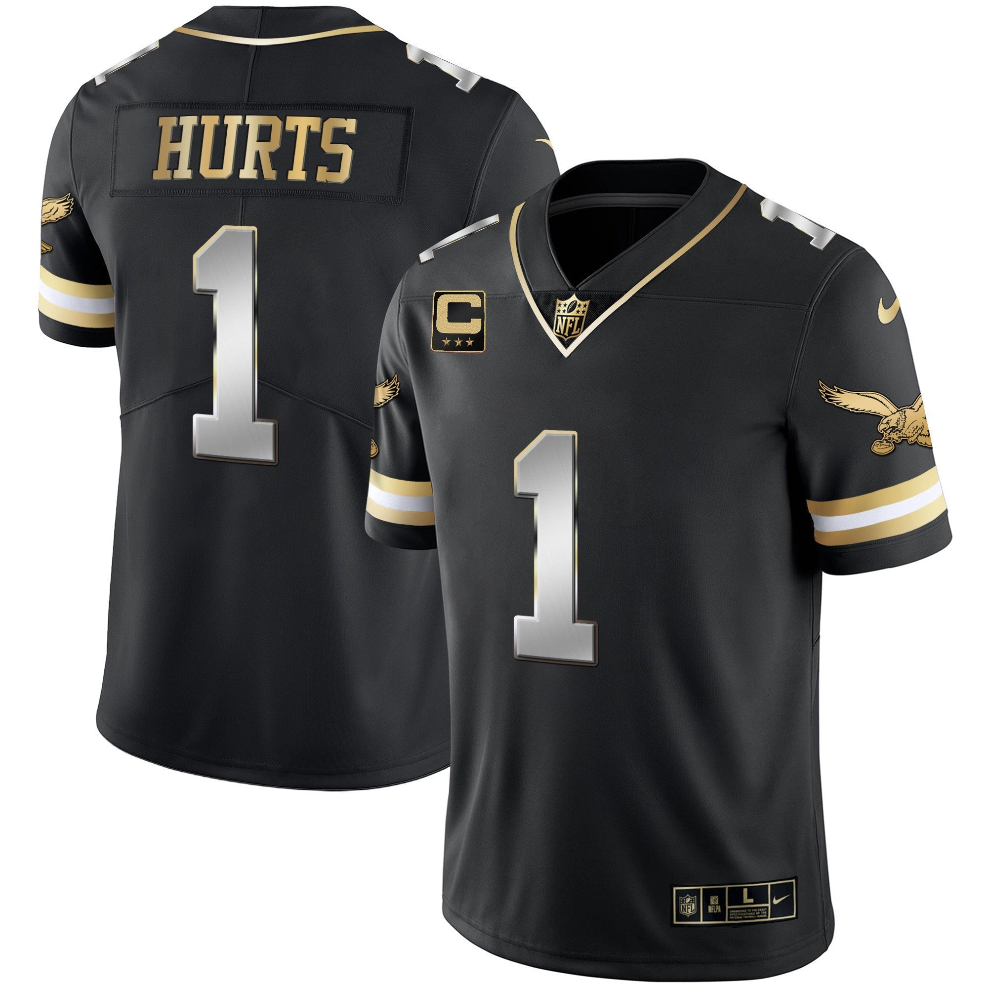 Men's Eagles Gold & Kelly Vapor Throwback Jersey - All Stitched