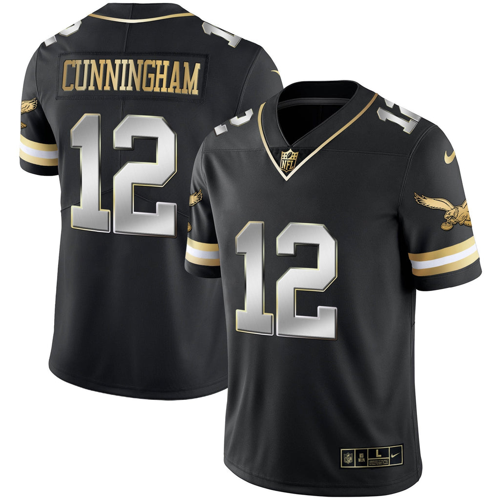 Men's Eagles Gold & Kelly Vapor Throwback Jersey - All Stitched