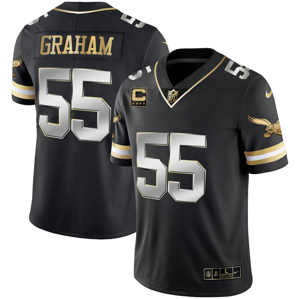 Men's Eagles Gold & Kelly Vapor Throwback Jersey - All Stitched