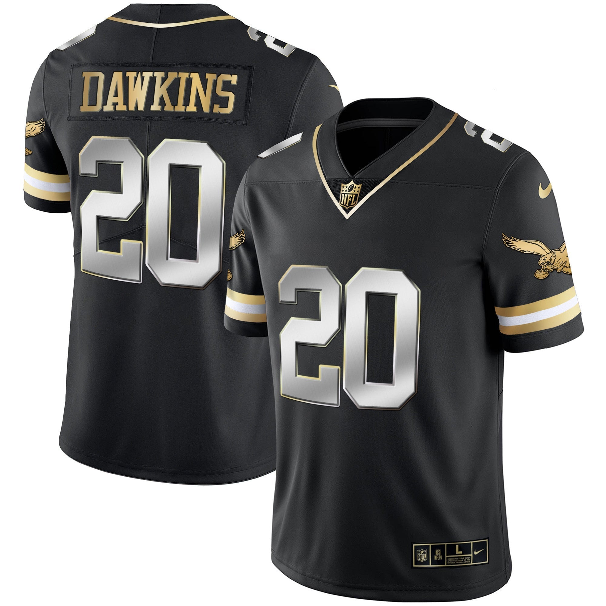 Men's Eagles Gold & Kelly Vapor Throwback Jersey - All Stitched