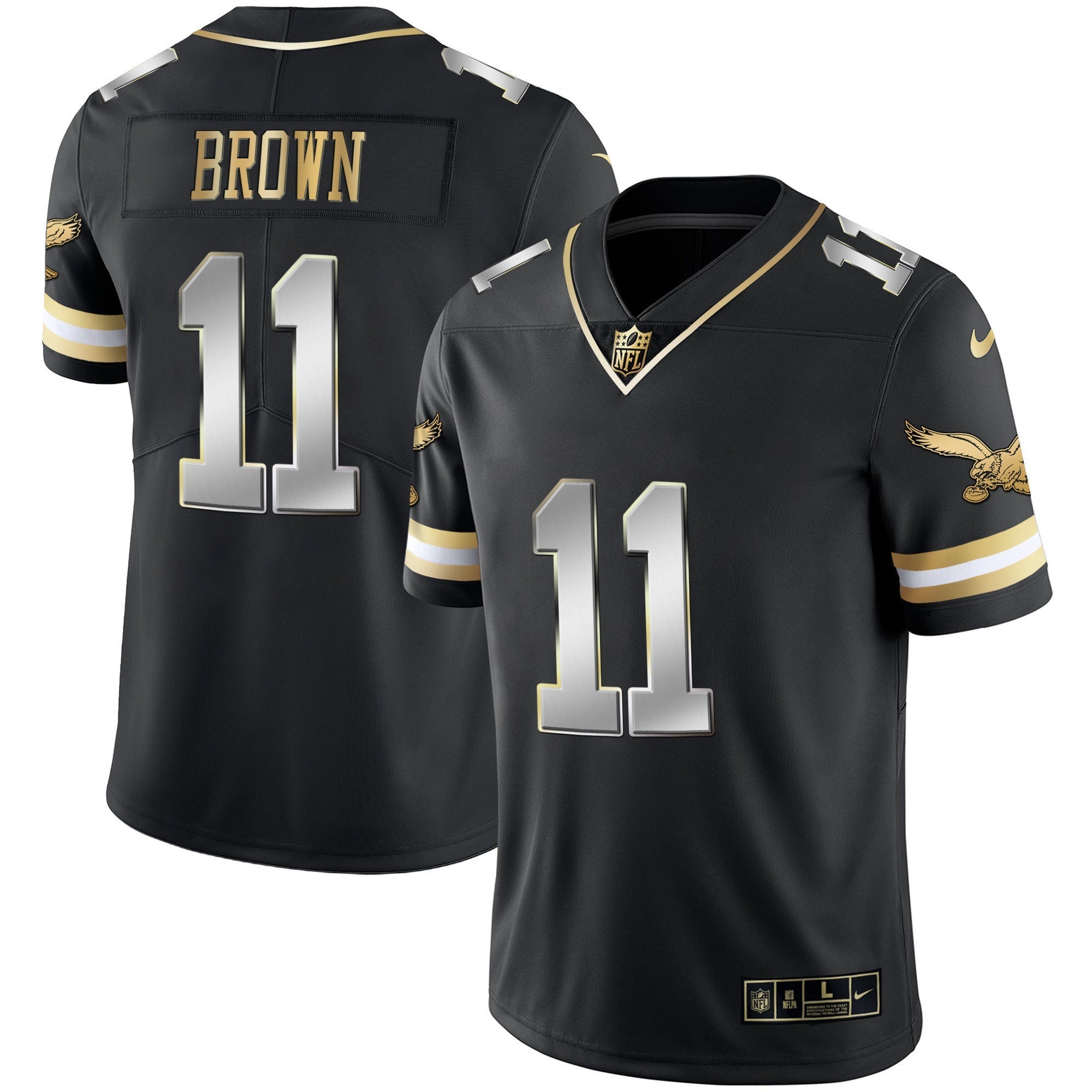 Men's Eagles Gold & Kelly Vapor Throwback Jersey - All Stitched