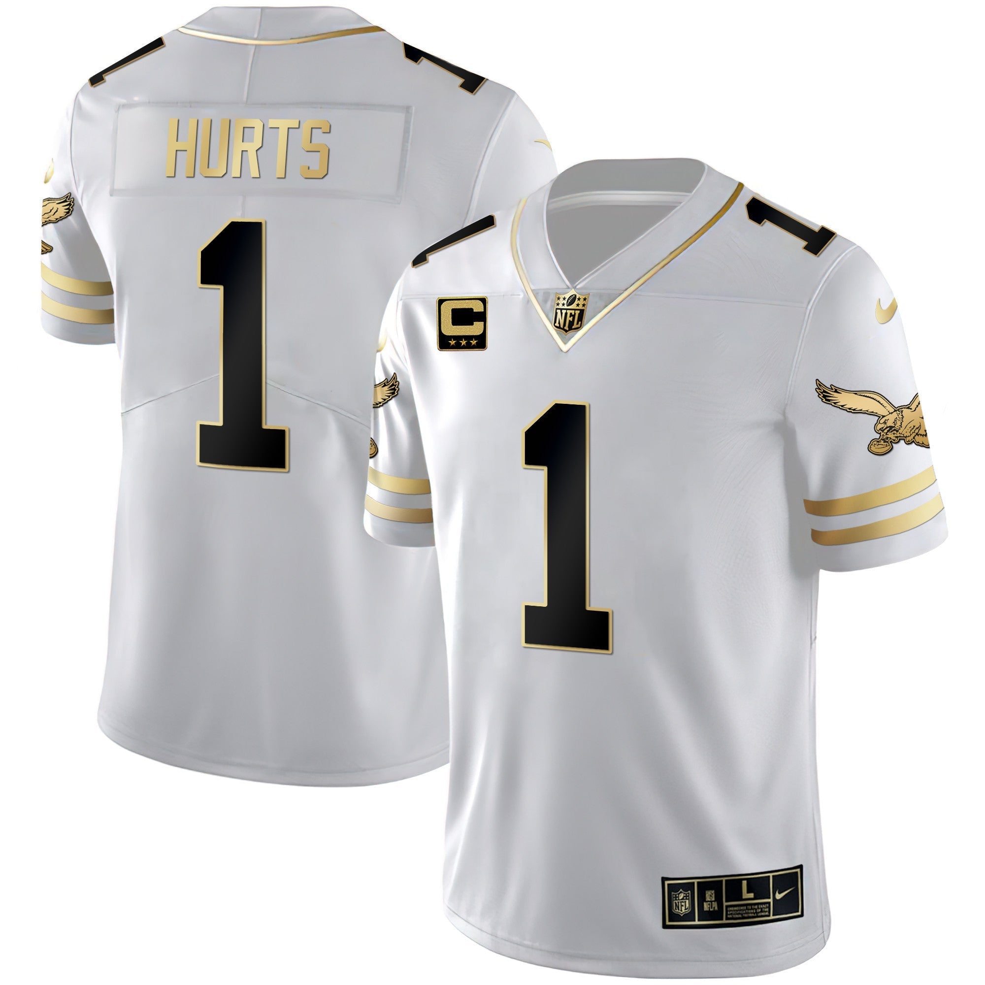 Men's Eagles Gold & Kelly Vapor Throwback Jersey - All Stitched