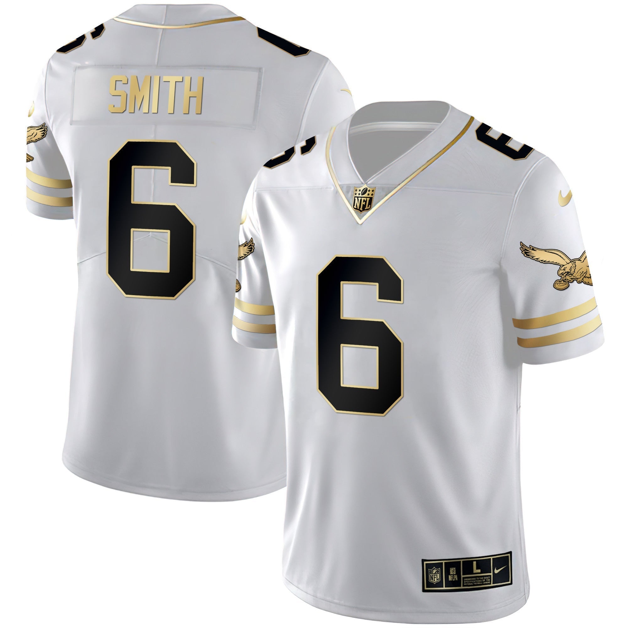 Men's Eagles Gold & Kelly Vapor Throwback Jersey - All Stitched