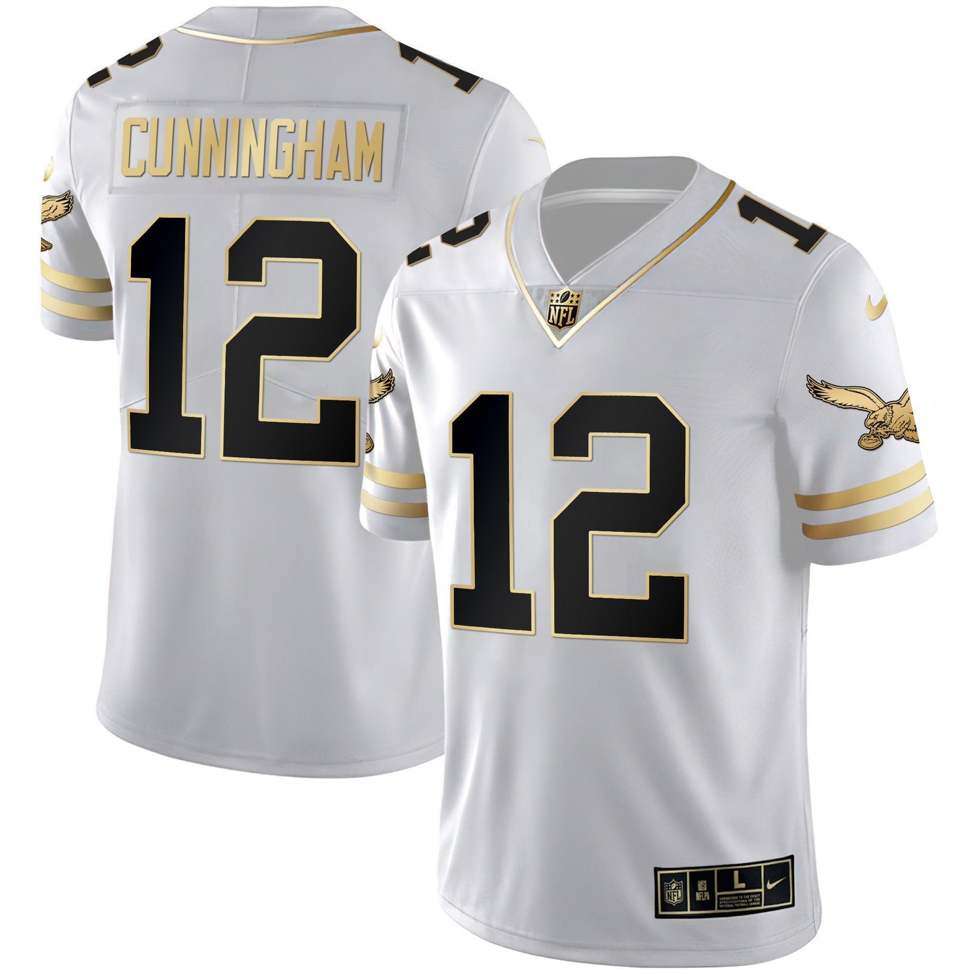 Men's Eagles Gold & Kelly Vapor Throwback Jersey - All Stitched