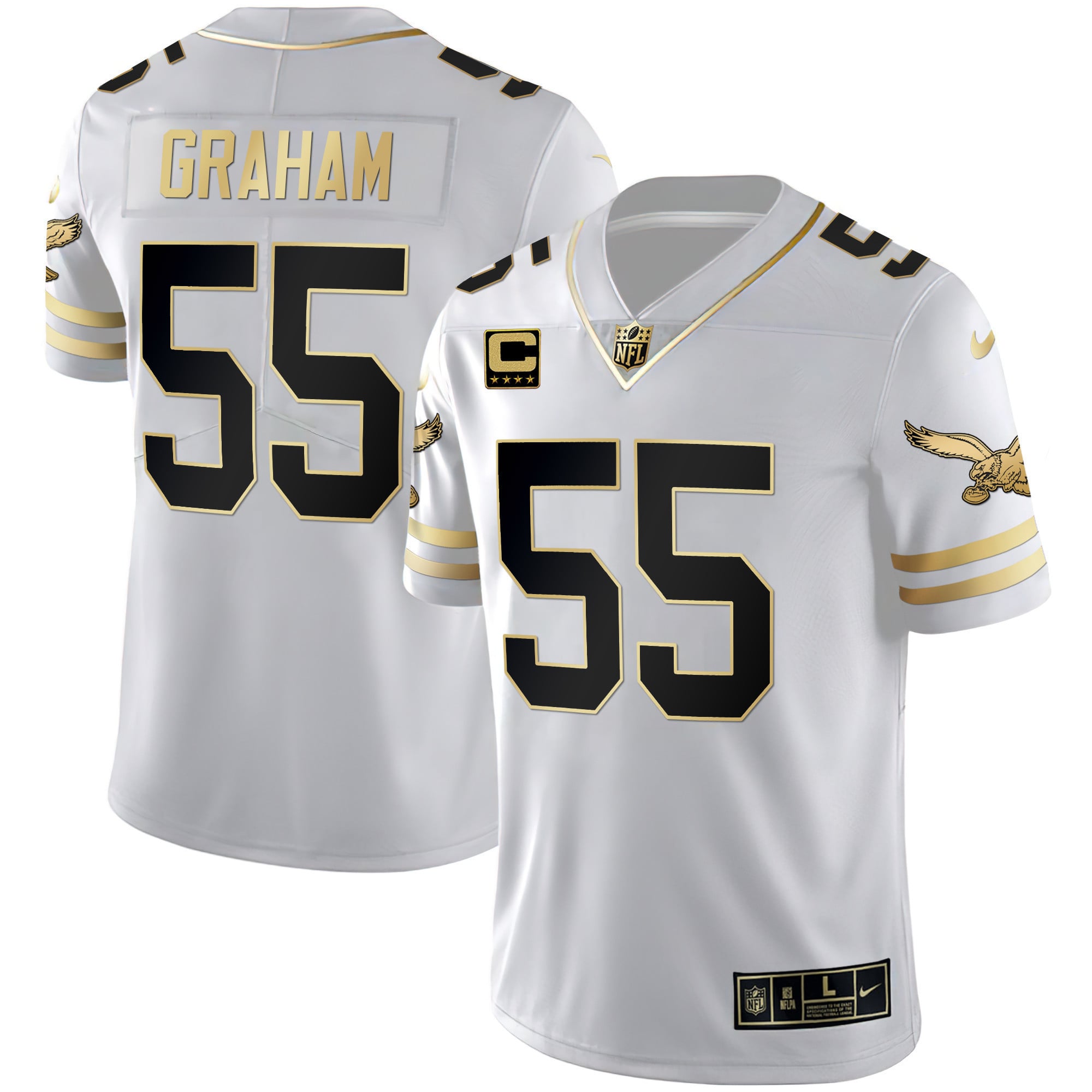 Men's Eagles Gold & Kelly Vapor Throwback Jersey - All Stitched