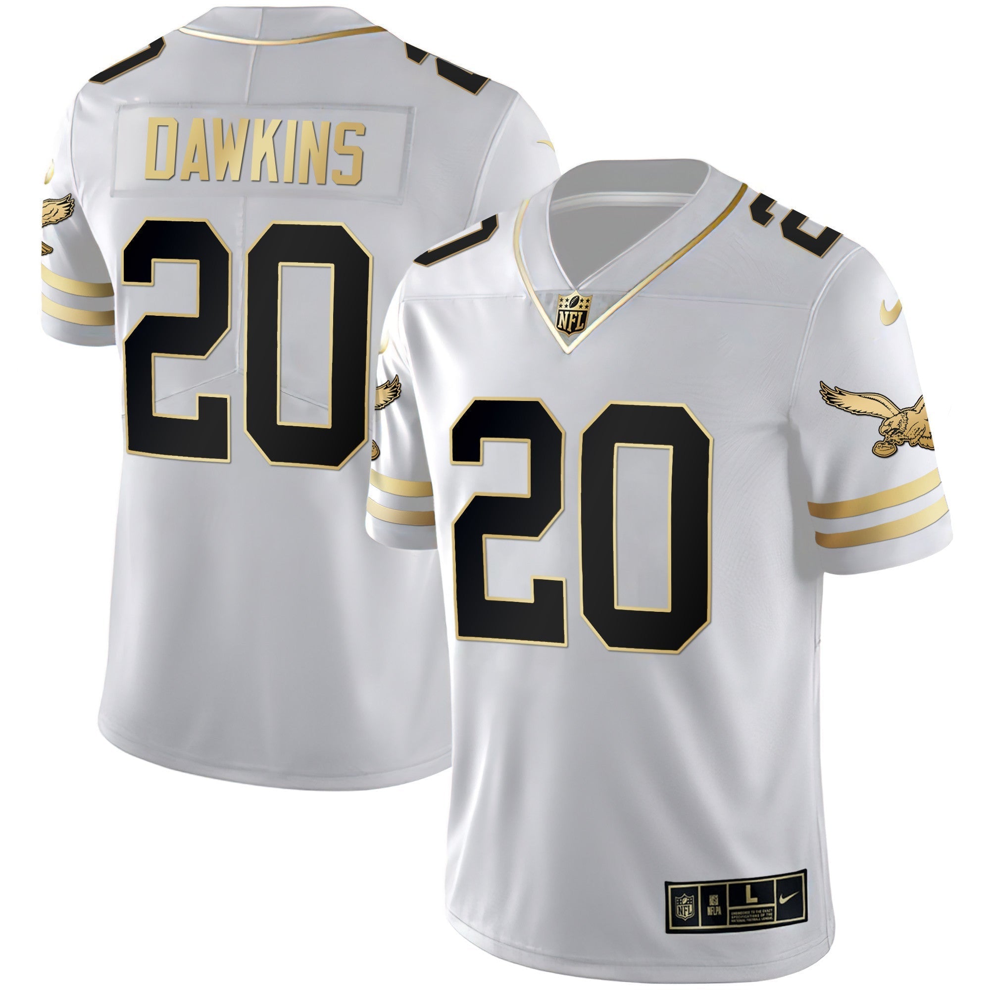 Men's Eagles Gold & Kelly Vapor Throwback Jersey - All Stitched