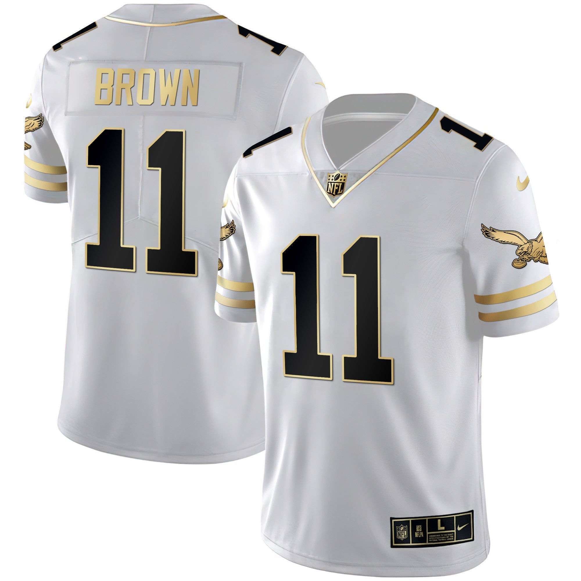 Men's Eagles Gold & Kelly Vapor Throwback Jersey - All Stitched