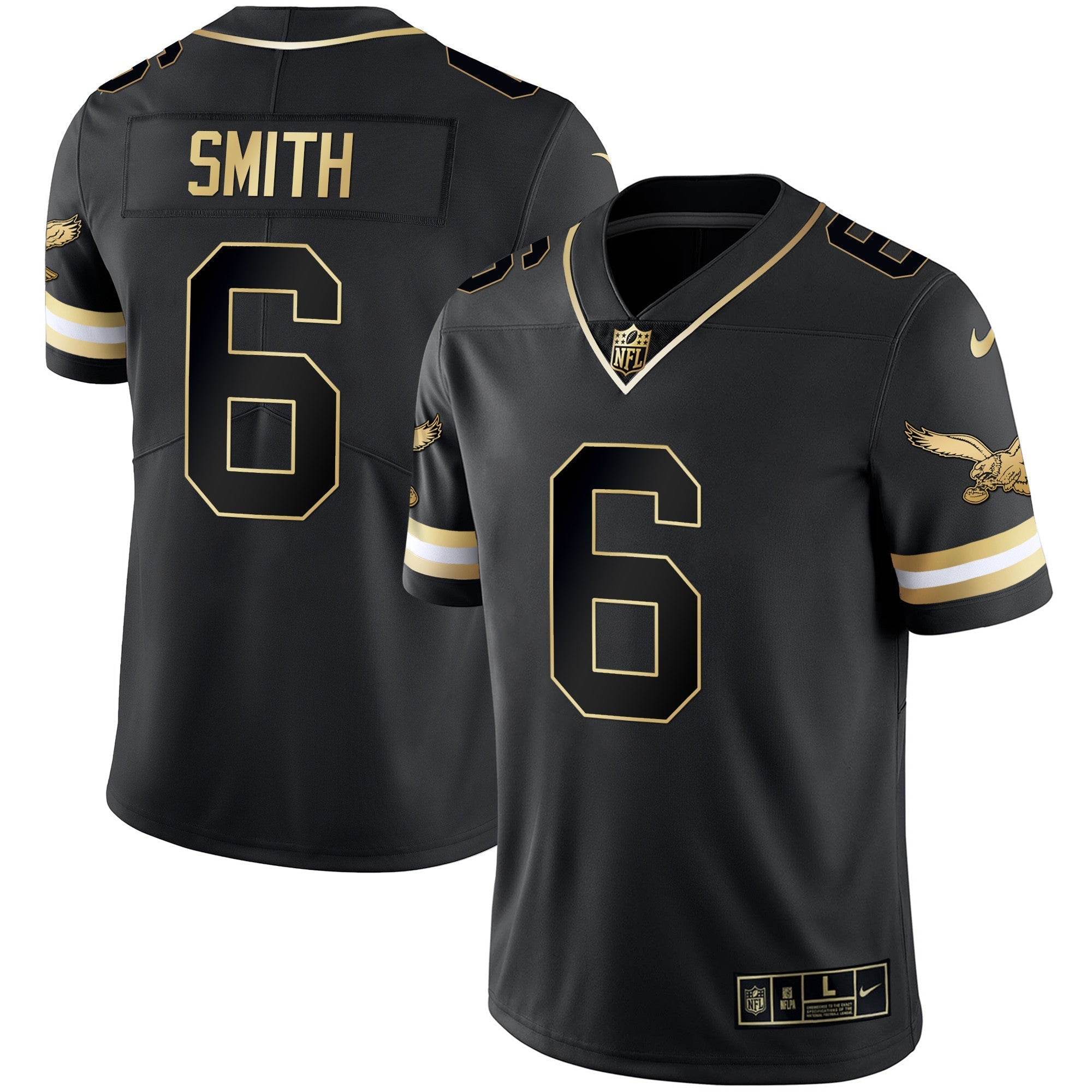 Men's Eagles Gold & Kelly Vapor Throwback Jersey - All Stitched
