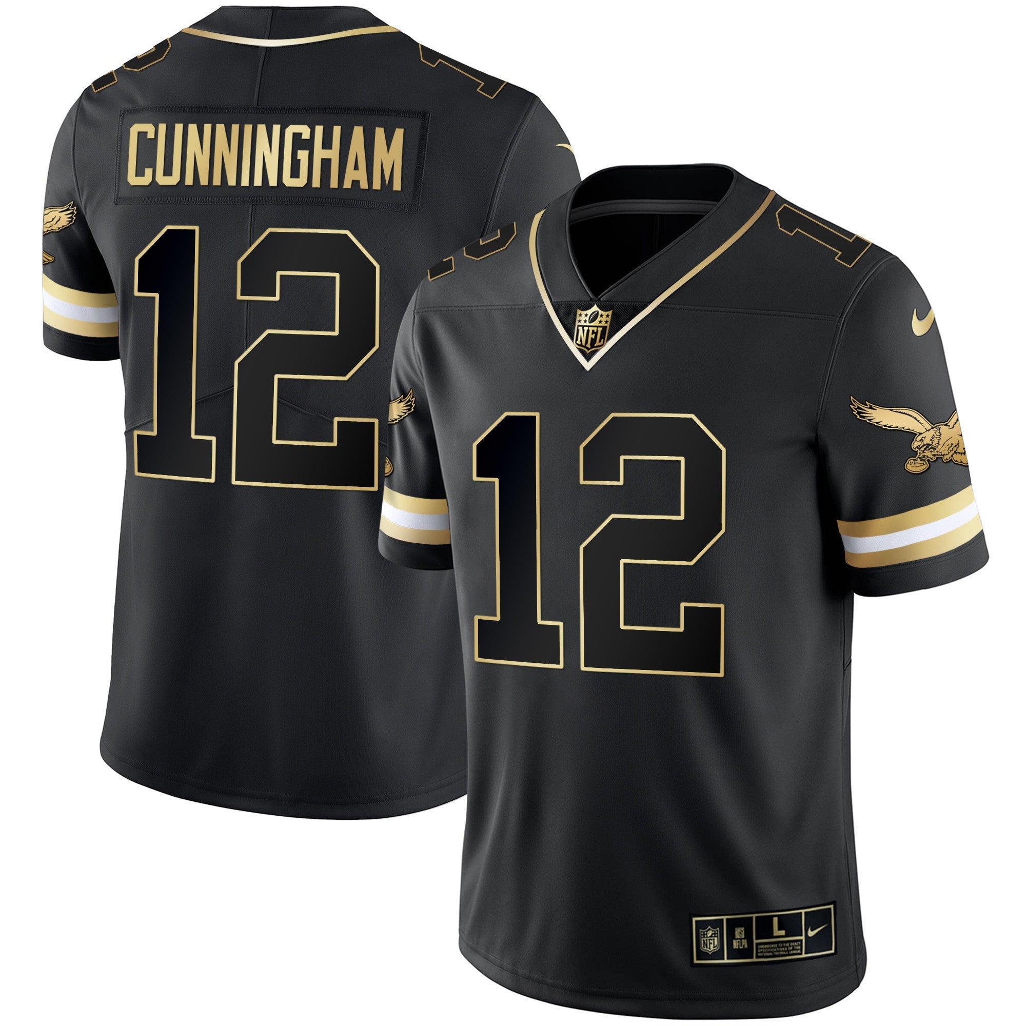 Men's Eagles Gold & Kelly Vapor Throwback Jersey - All Stitched