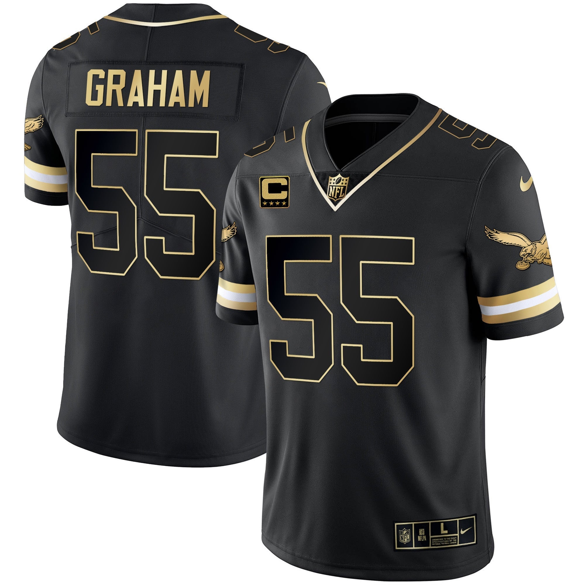 Men's Eagles Gold & Kelly Vapor Throwback Jersey - All Stitched
