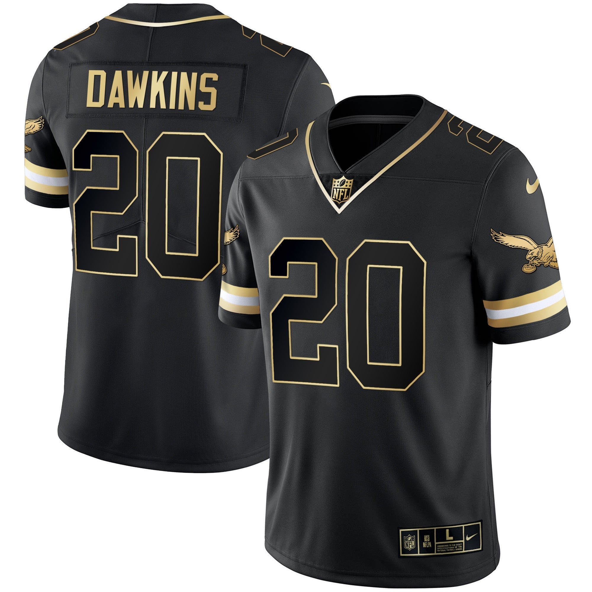 Men's Eagles Gold & Kelly Vapor Throwback Jersey - All Stitched