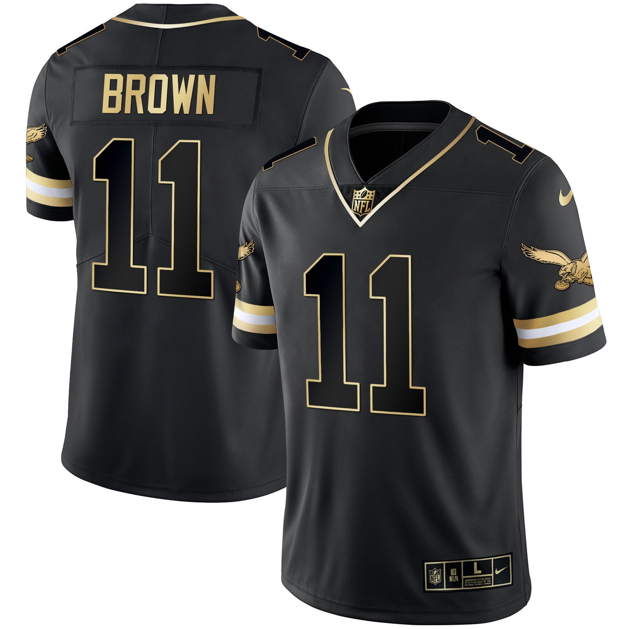 Men's Eagles Gold & Kelly Vapor Throwback Jersey - All Stitched