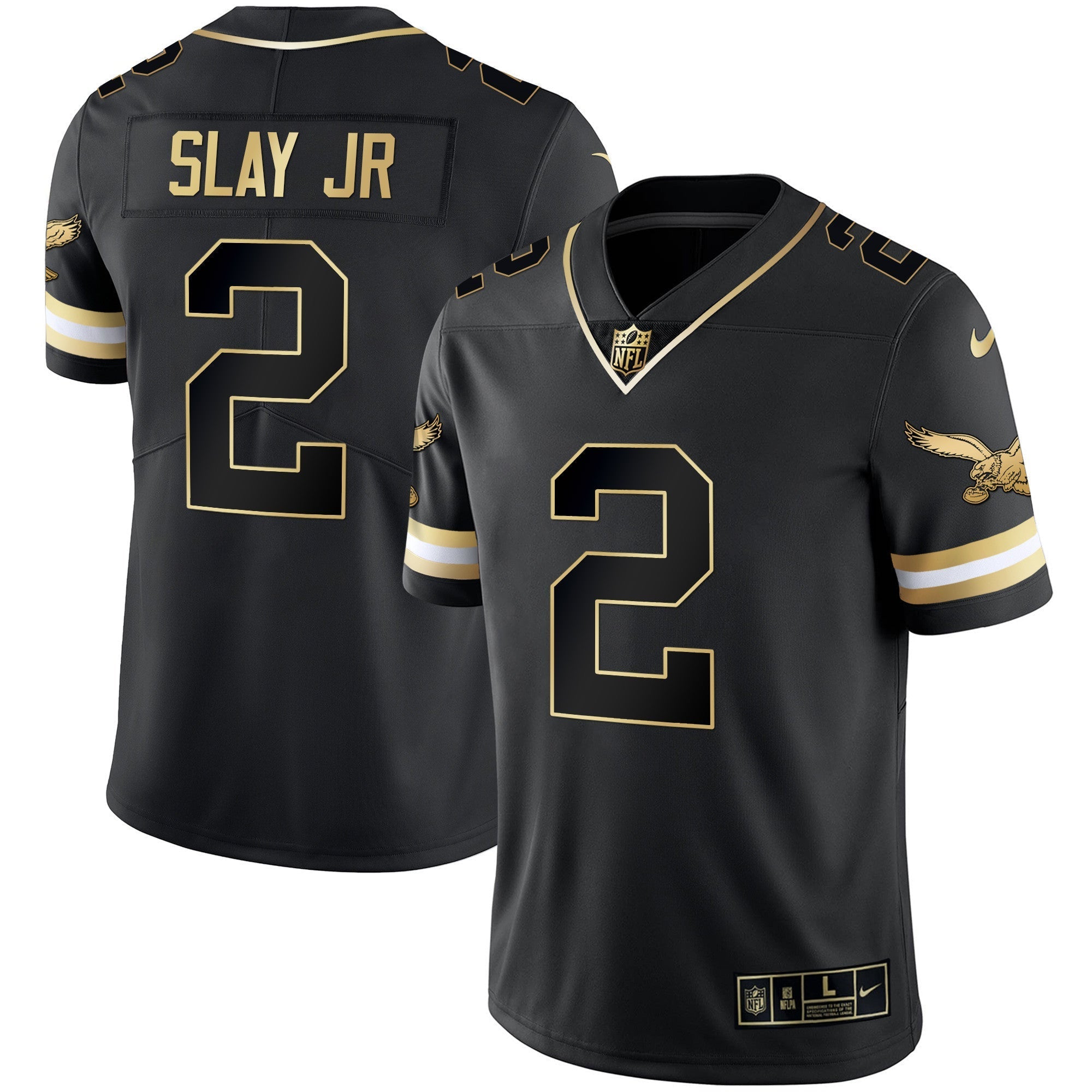 Men's Eagles Gold & Kelly Vapor Throwback Jersey - All Stitched