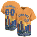 CUSTOM ORANGE 3D HOUSTON CITY TEXAS PATTERN BASEBALL JERSEY - PRINTED