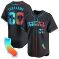 CUSTOM BLACK CALIFORNIA BEACH BASEBALL JERSEY - EMBROIDERED